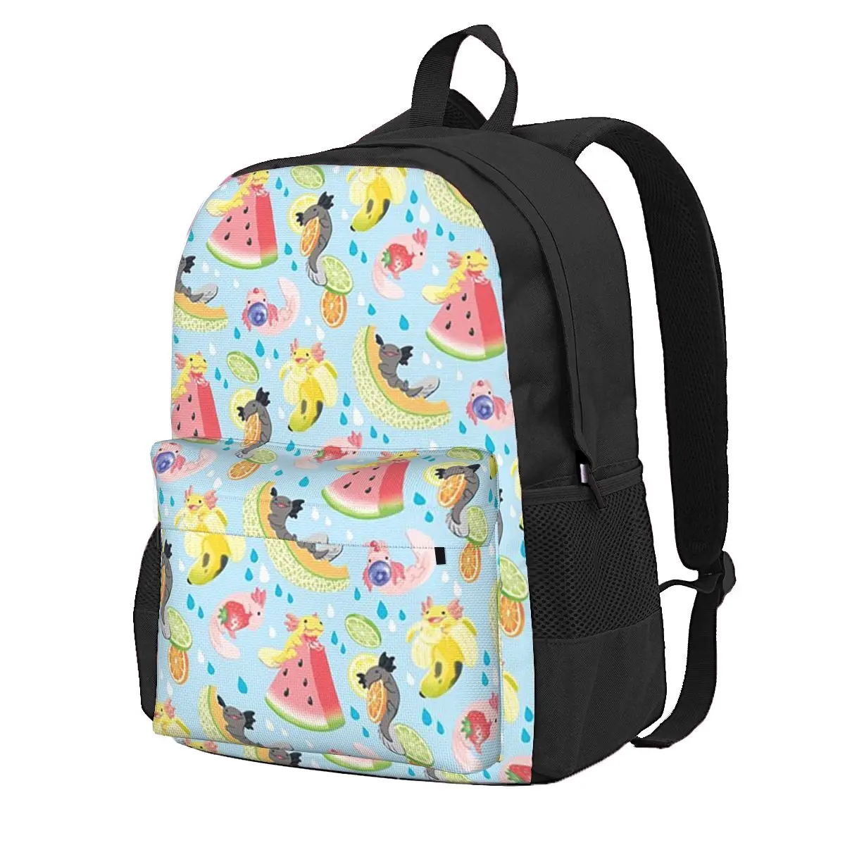 

Fruity Fresh Snaxolotls Pattern Student Backpack School Bag Hiking Travel Daypack for Boys Girls Fashion Bookbag Shoulder Bags