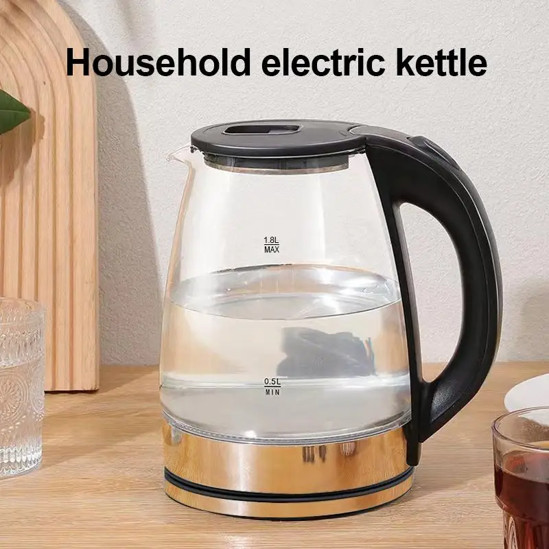 

1.8L Electric Kettle Blue-light Stainless Steel Coffee Maker Auto Shut-Off 110V Intelligent Water Kettle Home Appliances