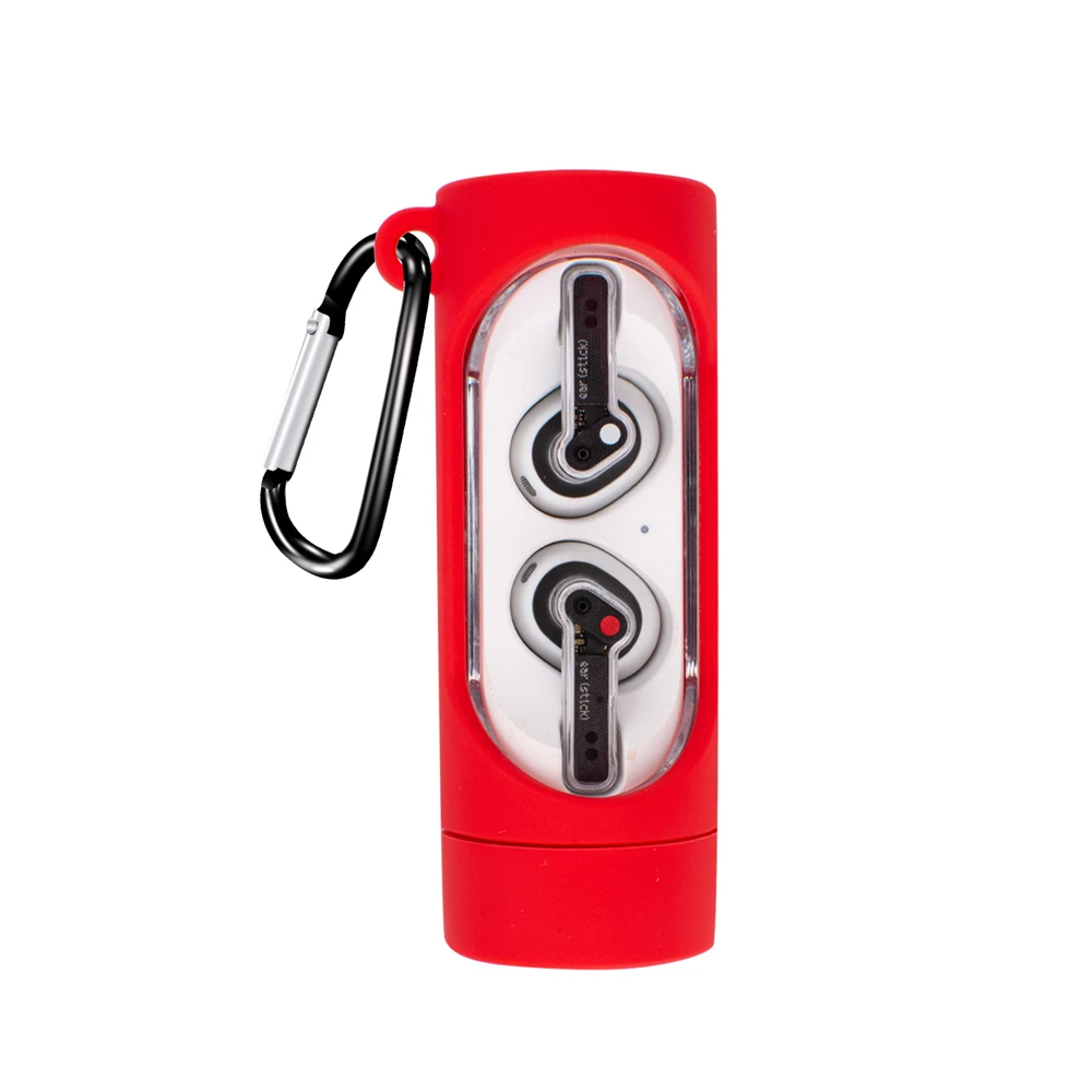 Capa de silicone para fone de ouvido, capa protetora com mosquetão anti-perdido