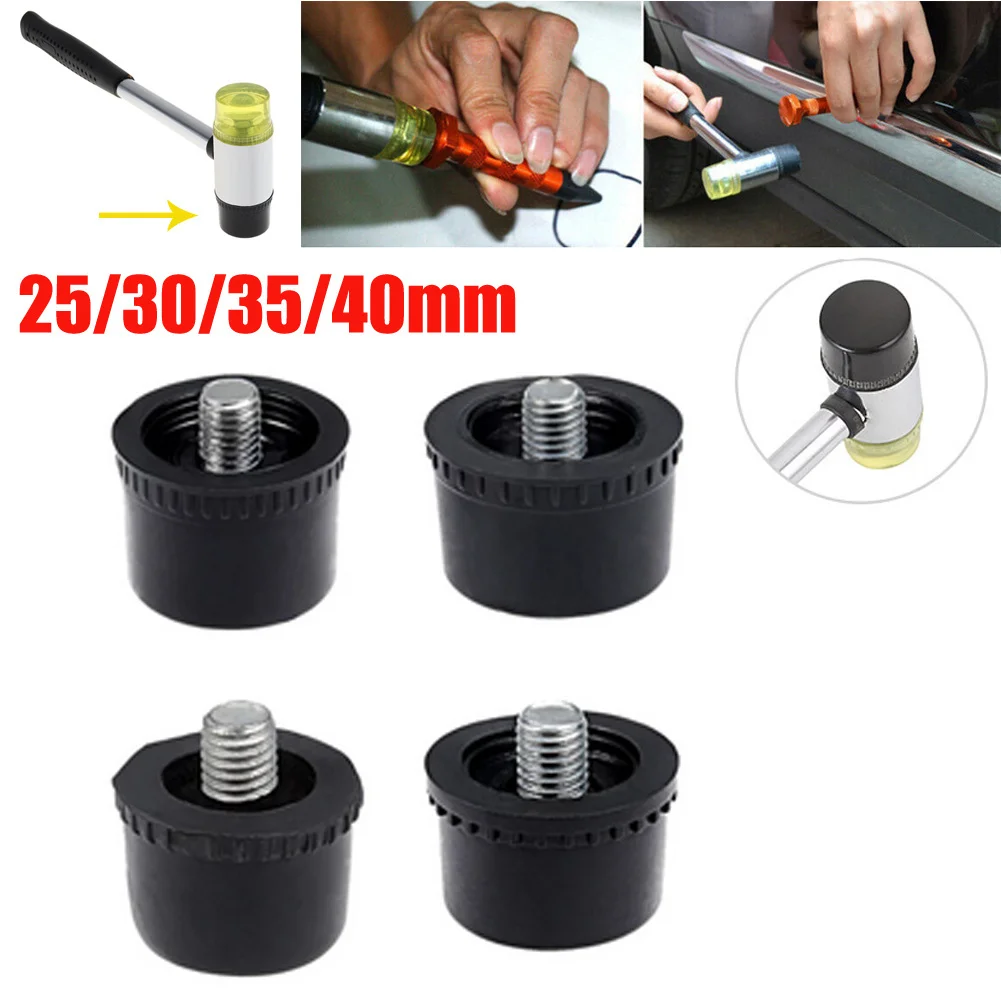 25/30/35/40mm Rubber Hammer Head Car Dent Repair Tool Black Rubber Hammer Head Replacement Hammer Head