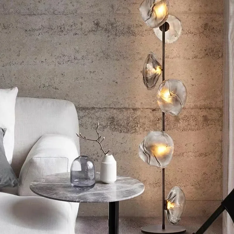 

Nordic Modern Glass Floor Lamp Minimalist LED Corner Floor Lamp Living Room Hotel Home Decor Bedroom Bedside Standing Lamp