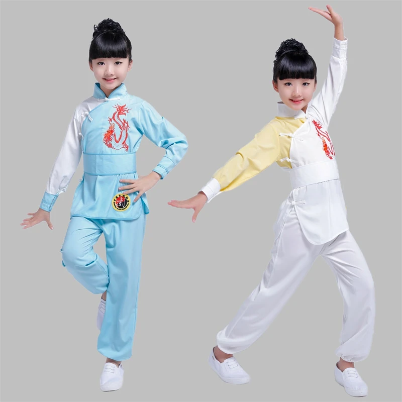 

Chinese New Style Children Martial Arts Clothing Boys and Girls Practice Clothes Long-Sleeved Martial Arts Performance Clothing