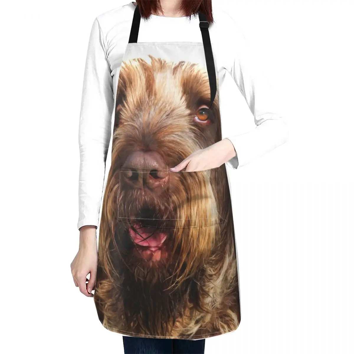 Portrait of a Brown Roan Spinone Apron Kitchen Kawaii Accessories Dress Kitchens Men women's kitchens Apron