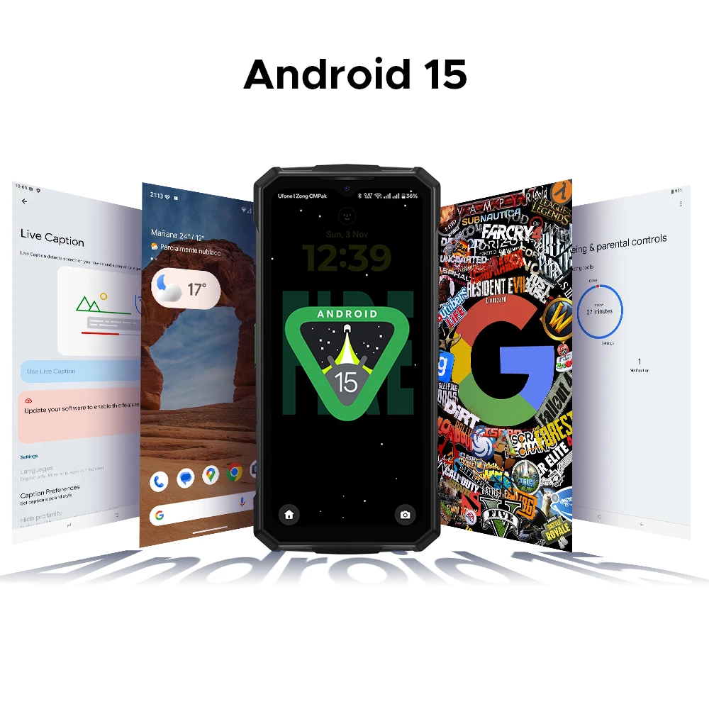 DOOGEE Fire 7 Pro 5G Robustes Telefon Dual Camping Lichter 1200LM Unterstützung PoC 13000 mAh Akku 6,6'' Bildschirm Android 15 Smartphone