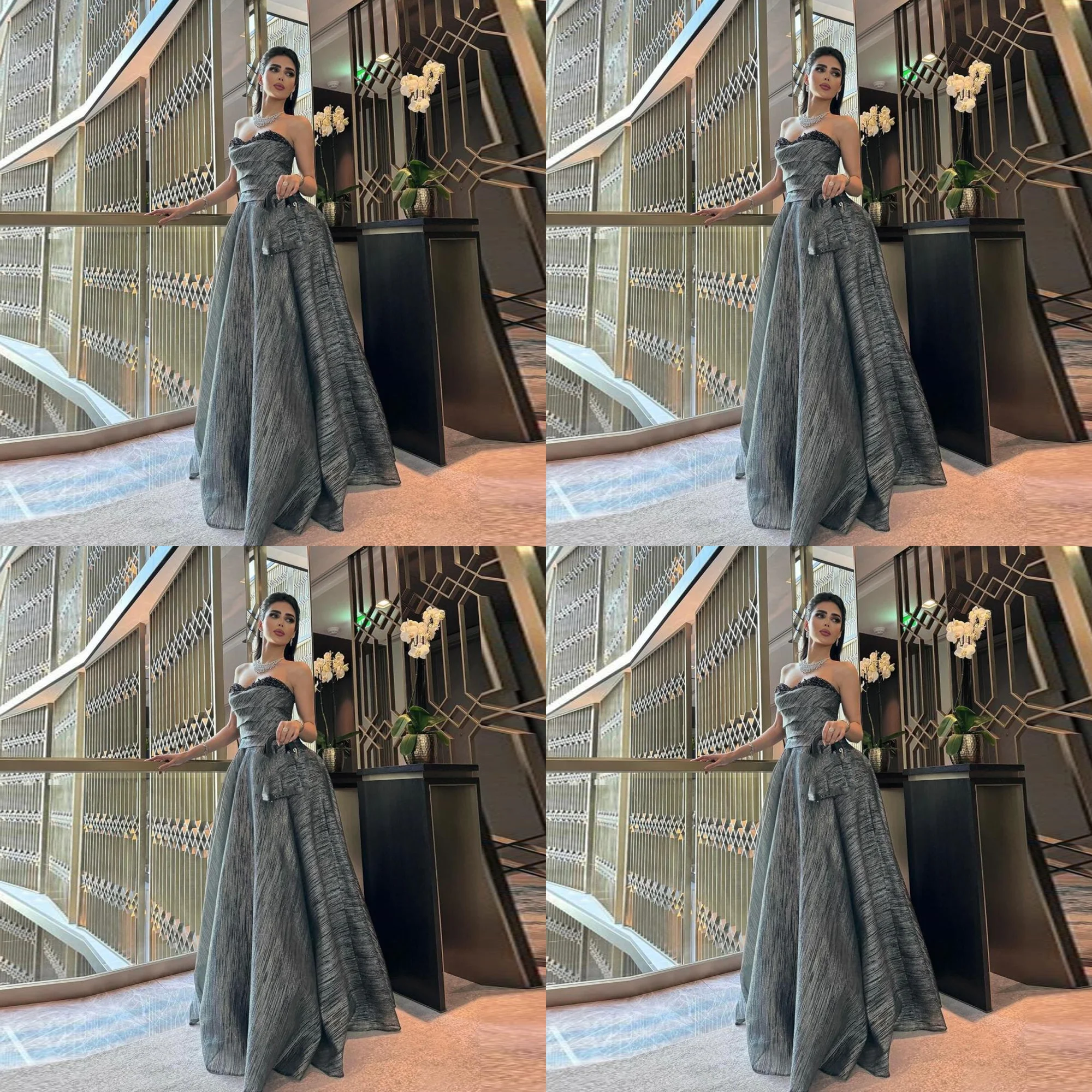 

فستان سهره Retro Sweetheart Collar Beaded A-line Bridesmaid Dress Fashion Backless Floor Length Evening Gown Customized