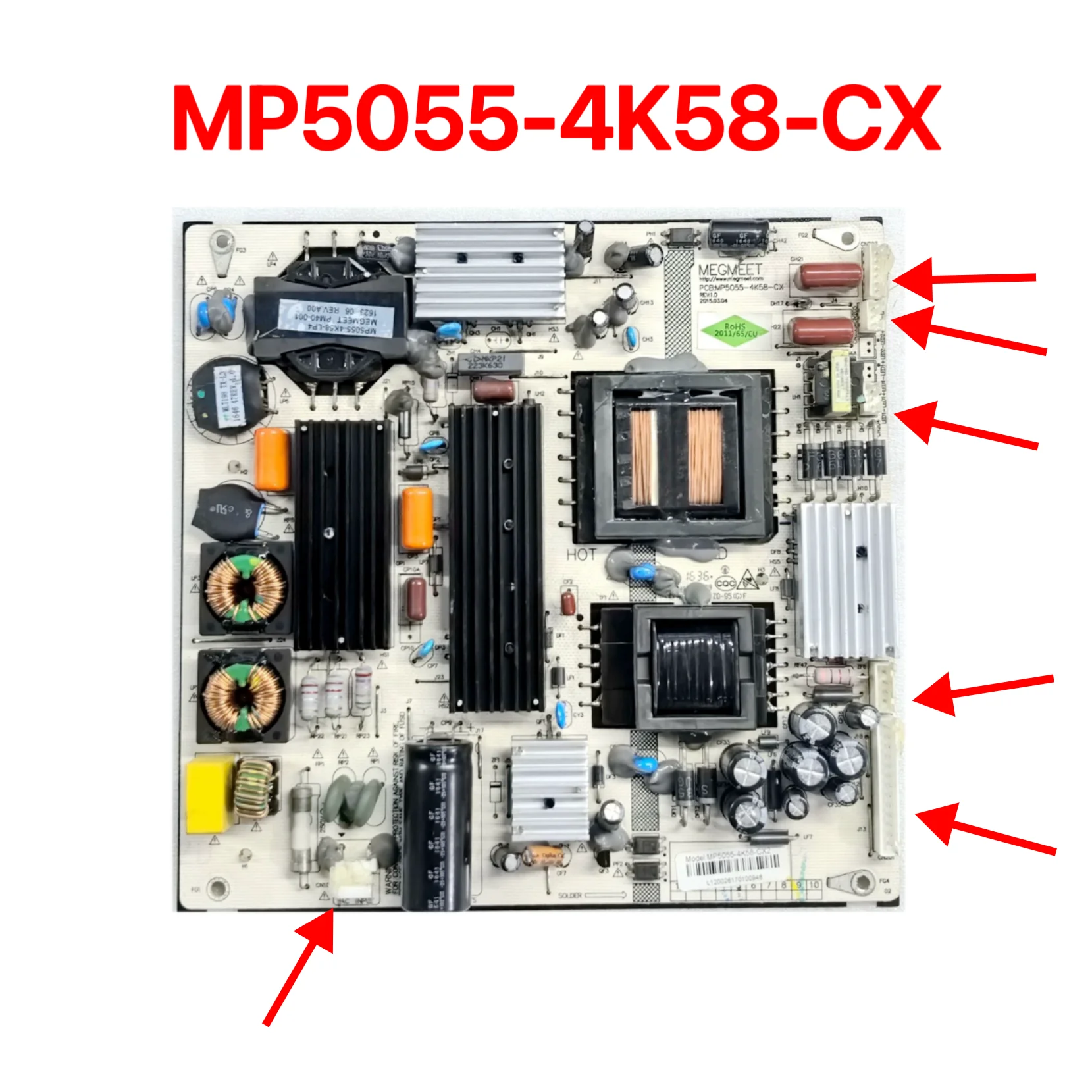 Good Working for MEGMEET MP5055-4K58-CX REV1.0 LCD TV power board（100%test Before Shipment)