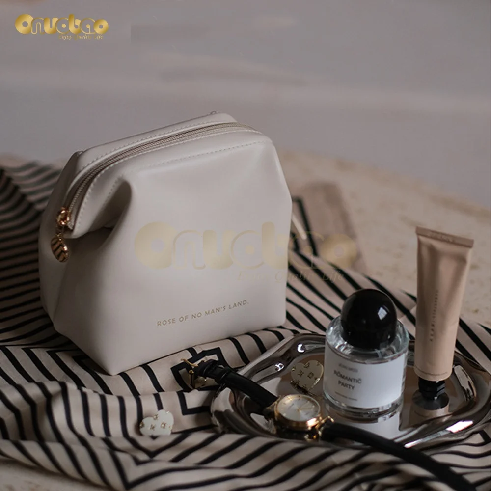 Mini Shell Cosmetic Bag PU Leather Bag Exquisite Lipstick Storage Bag Carrying Portable Coin Purse Makeup Bag