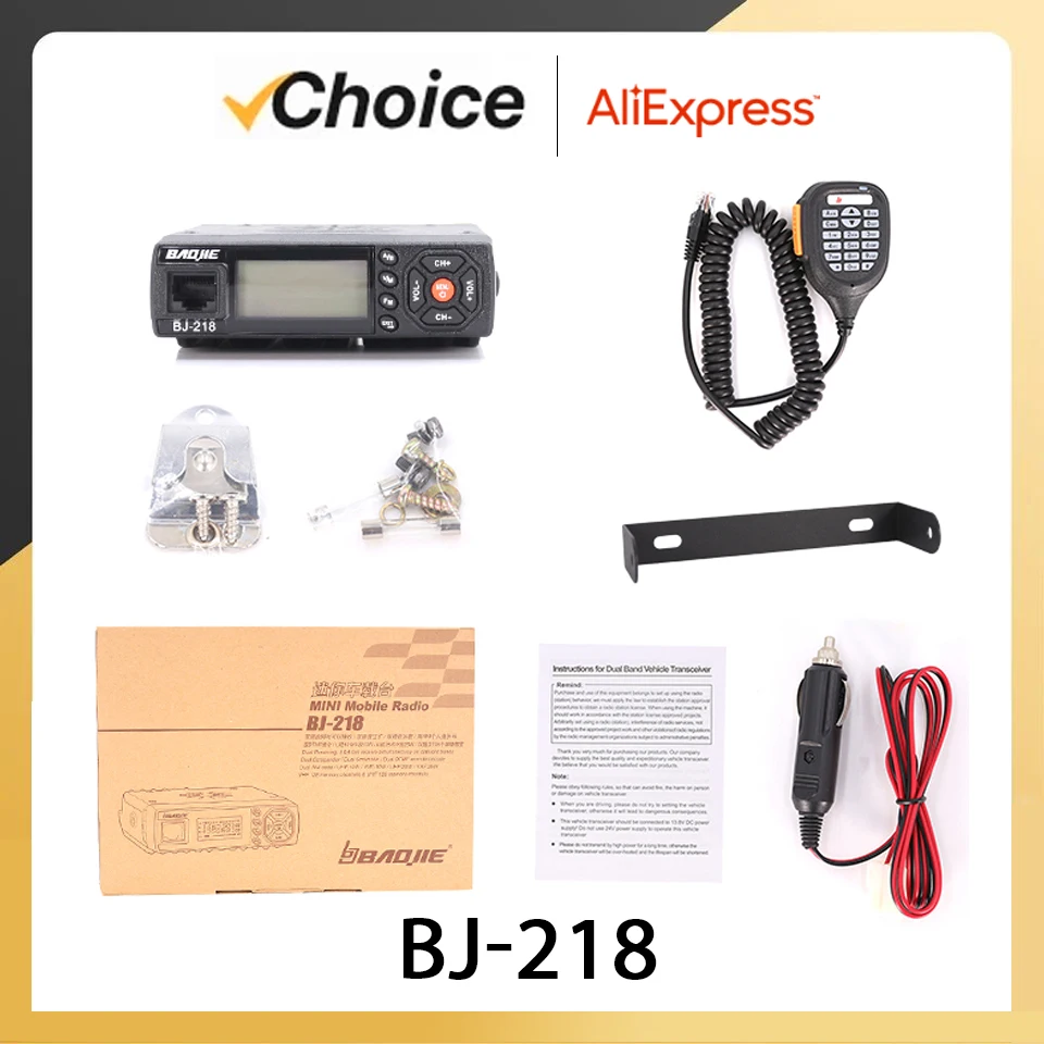 BJ-218 Baojie Auto Radio Professionele Mobiele Station Dual Band Vhf Uhf Mobiele Radio Max 25W Mini Auto Walkie Talkie Tweeweg Radio