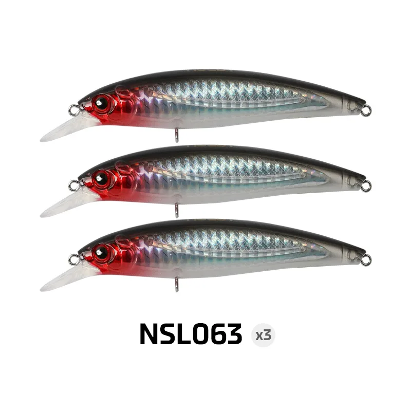 Noeby 3 Stück Jerkbait Floating Minnow Angelköder 100 mm 13,6 g 120 mm 22 g Long Cast Wobbler Kunstköder Meeresangelköder 10