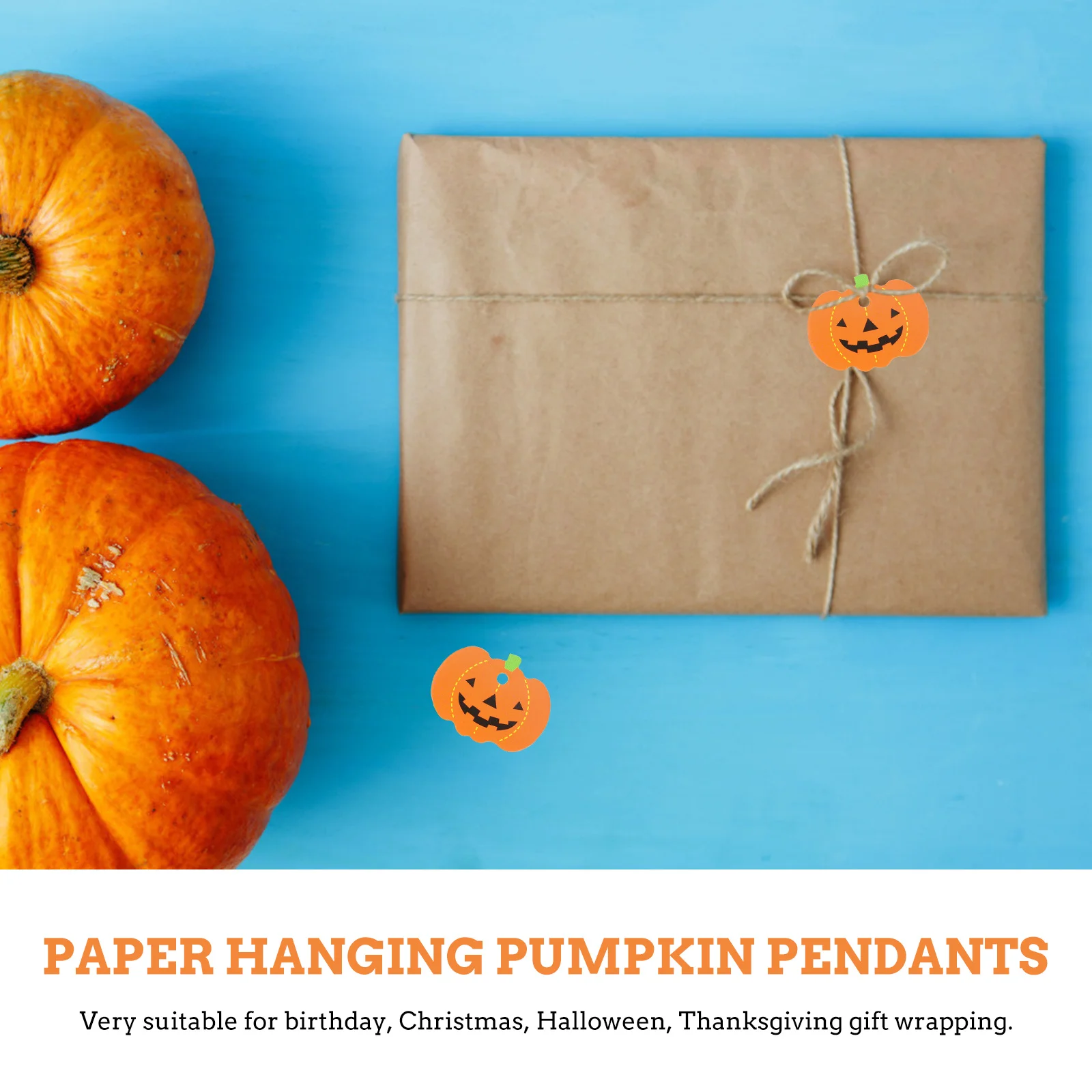 

50pcs Pumpkin Hanging Gift Tags High-Quality Paper Wishing Cards For Christmas Halloween Diy Crafts Decoration Office Supplies