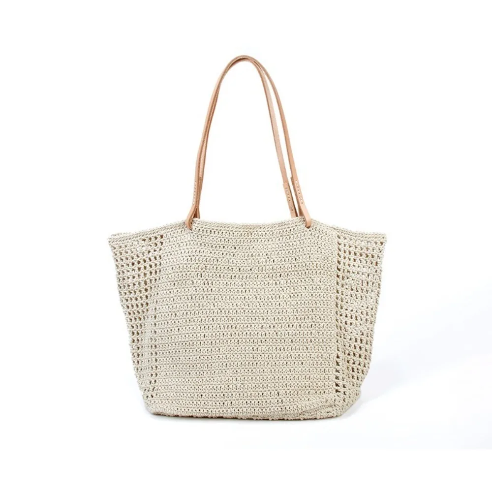 

New Fashionable Hollow Holiday Beach Bag Summer Versatile Woven Women's Large-capacity Shoulder Tote Bag Unique Texture