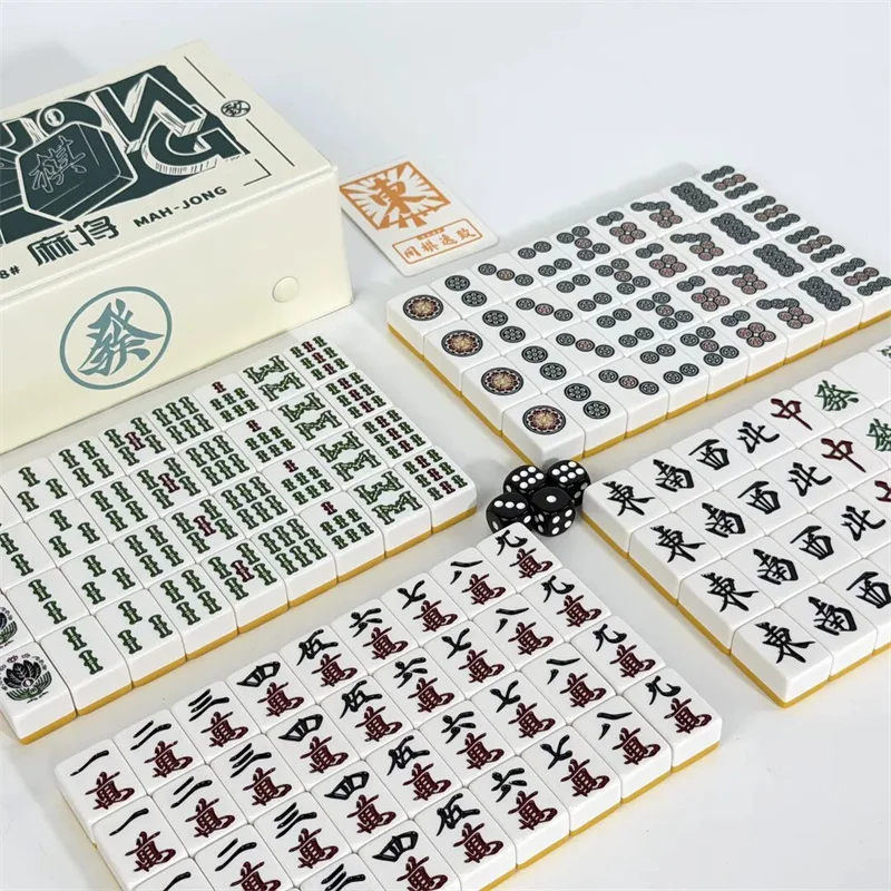 Hot Japanese family mahjong yellow blue mini travel portable folding positive machine thugs playing small mahjong