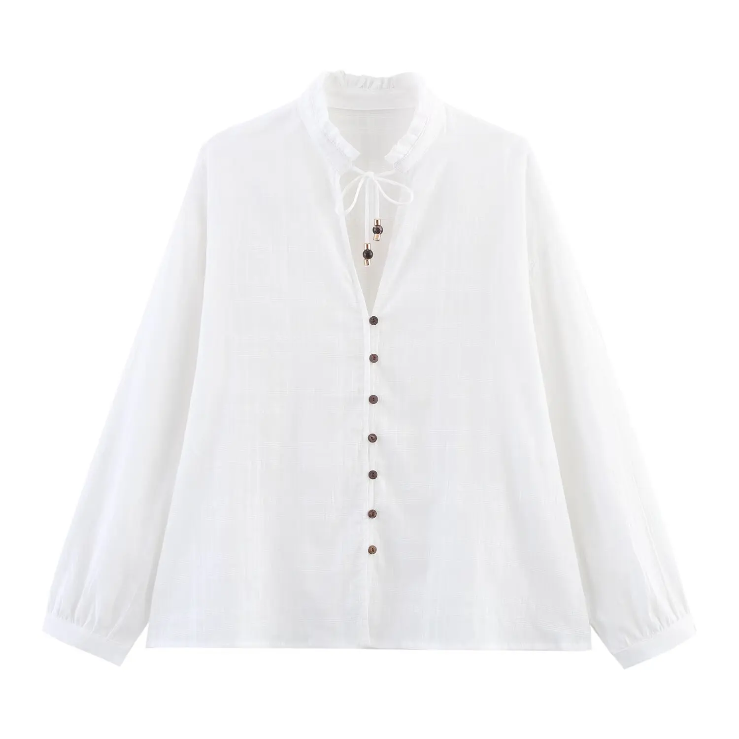 

Женская рубашка в стиле ретро из чистого хлопка с короткими рукавами, новый стиль, свободный топ, винтажная женская белая базовая рубашка с длинными рукавами