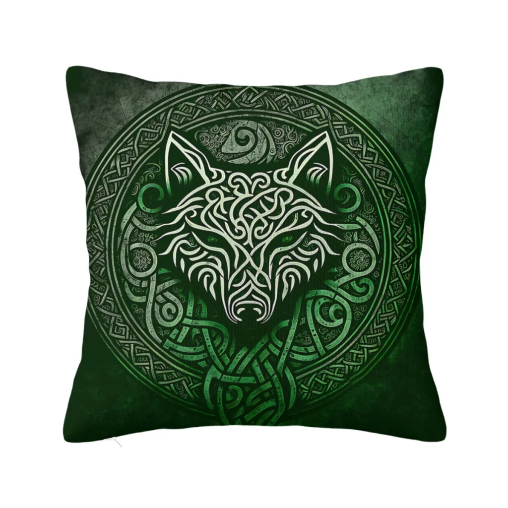 Celtic Irish Knot com Lobo Design - St Patrick Cojines Viking Lance Almofada Capa de Almofada Cadeira Casa Mochila Decorativa