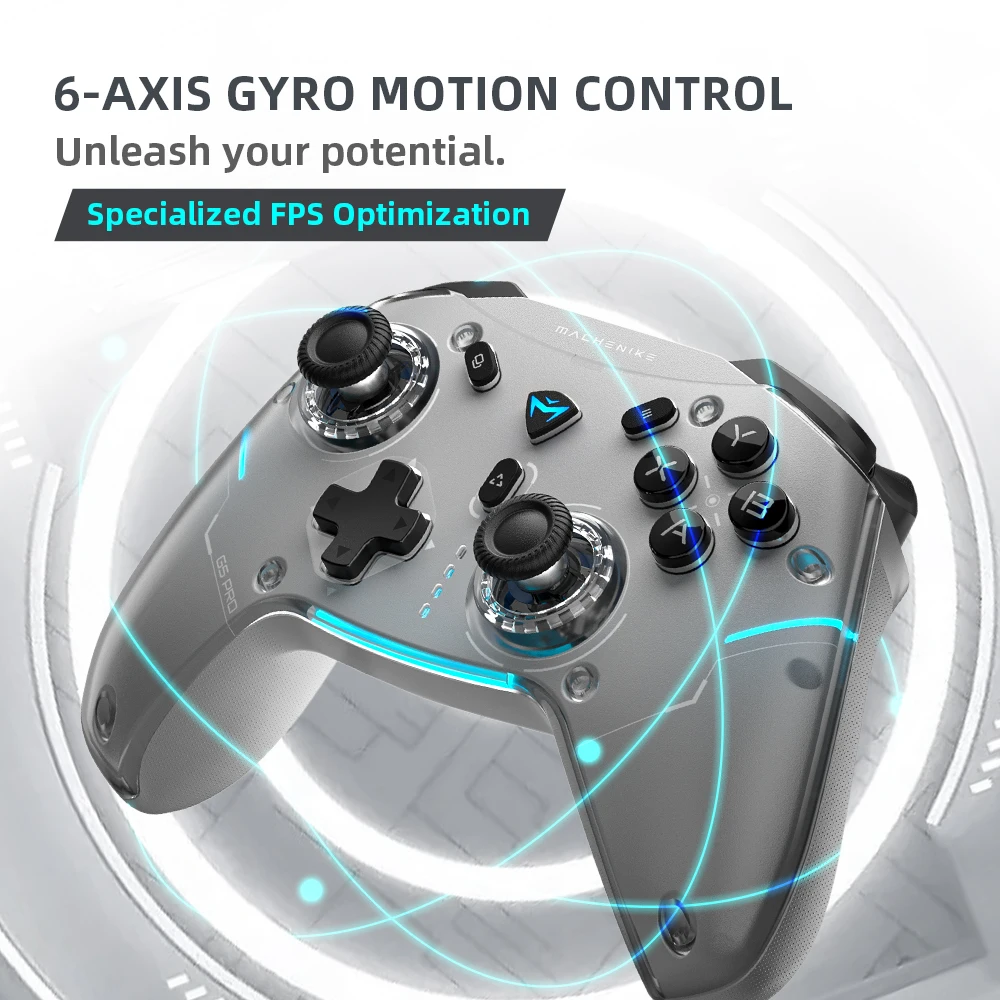 MACHENIKE G5Pro Max SE Gaming Controller With Charging Dock Optional Hall Effect Joysticks Triggers RGB Light Wireless Gamepad view 6