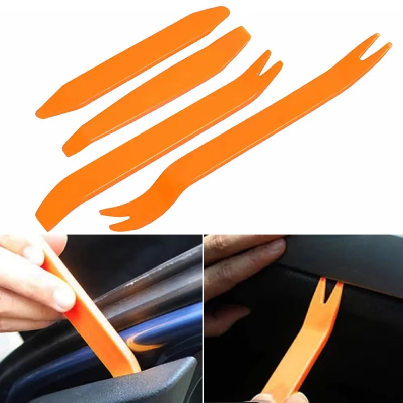 1-12Pcs Professional 4Pcs Automobile Audio Door Clip Panel Trim Dash Auto Radio Removal Pry Tool Set Car Panel Removal Tools