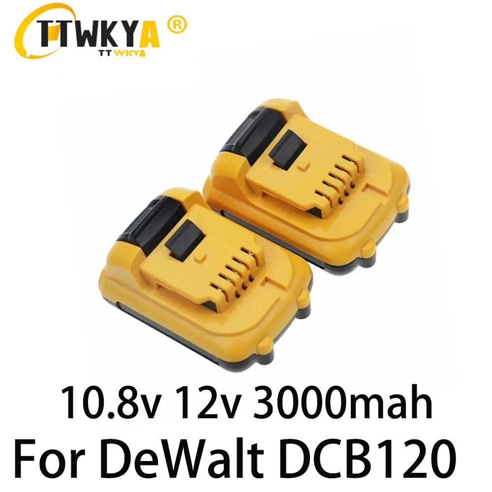 Reemplazo de baterías de iones de litio Dewalt DCB120, 12V, 3Ah, DCB123, DCB125, DCB124, DCB122, DCD710, herramientas eléctricas