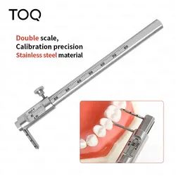 TOQ Dental Orthodontic Sliding Caliper Implant Measuring Gauge Ruler Double Scale Round 0-80mm Dentistry Instrument Products
