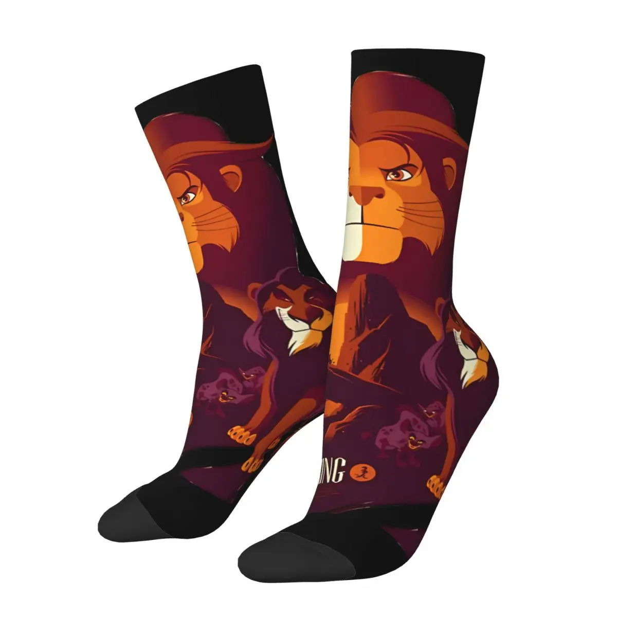 Happy Funny Men's compression Socks Marvelous Retro Harajuku The Lion King Hip Hop Novelty Seamless Crew Crazy Sock Gift Printed