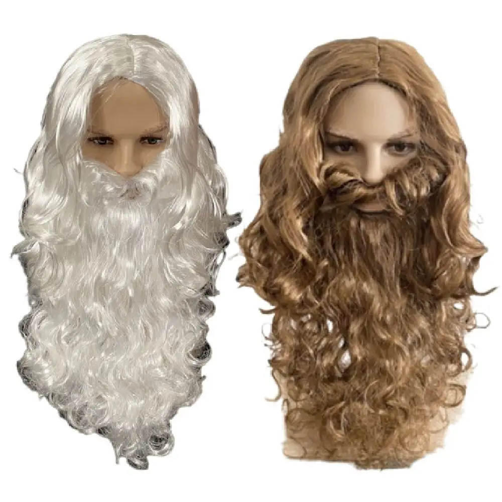 

Funny Santa Claus Wig Beard Creative Cute Santa Hair and Beard Set Unisex 45cm Christmas Cosplay Props Christmas Decorations