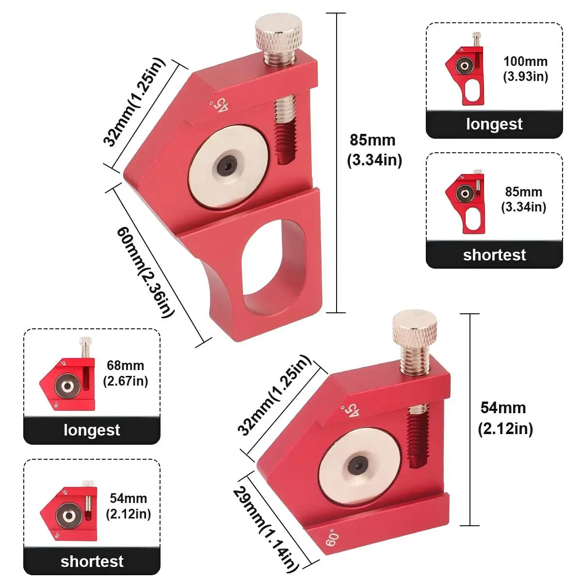 Steel Ruler Positioning Block, 45/60/90 Degree Angle Scriber Line Marking Gauge Woodworking Square Scribe Tool for Ruler Locator
