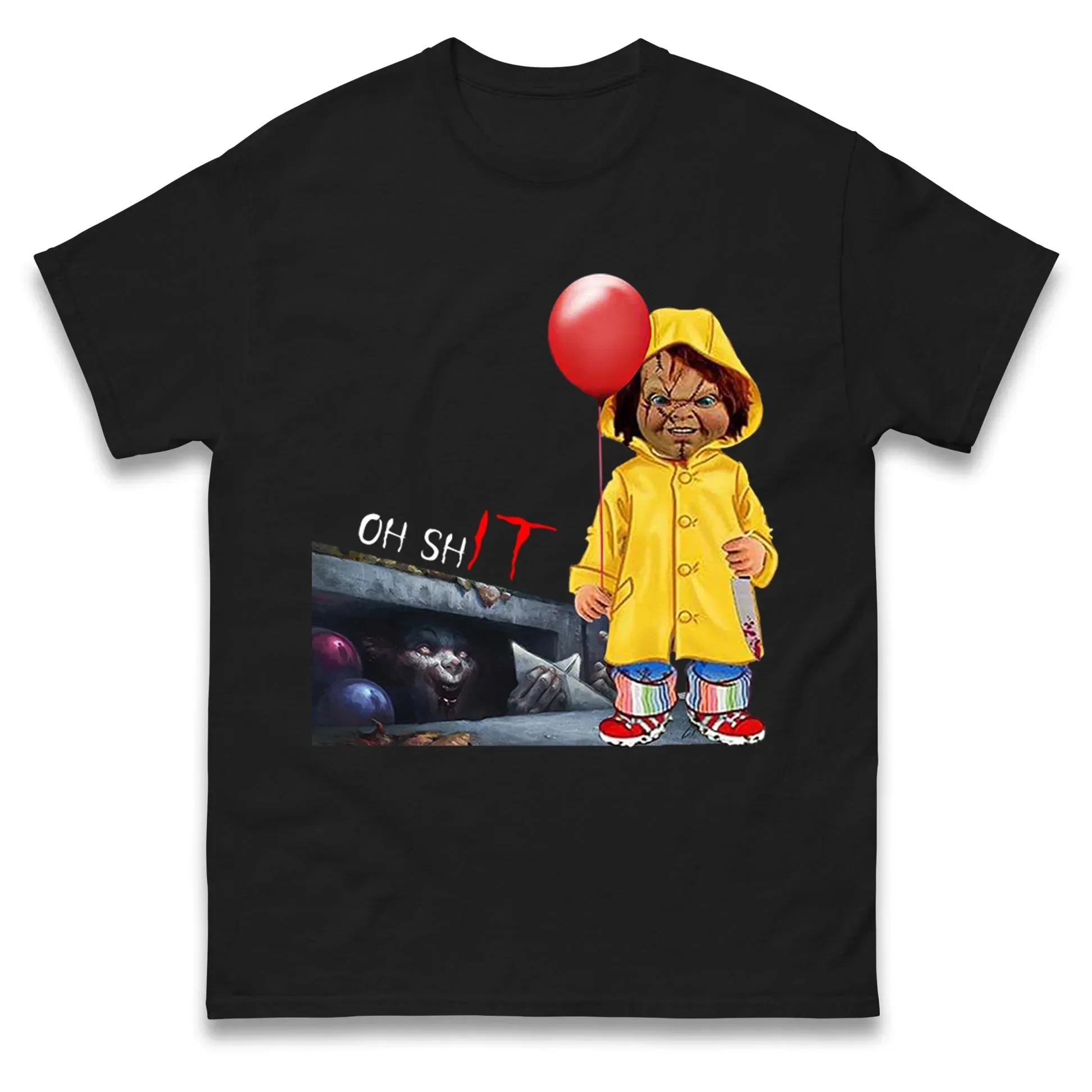 

Chucky Doll Horror Halloween T-Shirt Men Women Short Sleeve Cotton Tees Retro Hip Hop Y2k T-shirt Summer Tops Men's Clothing