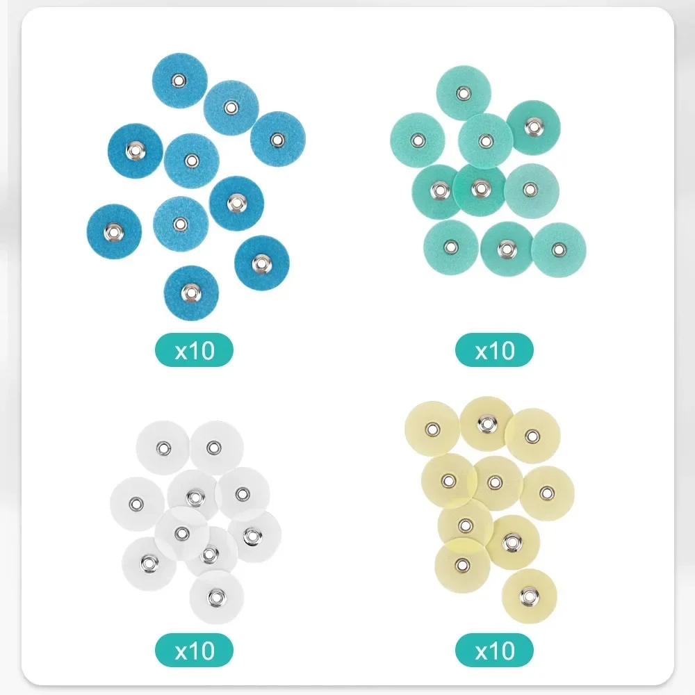 40pcs/Box Dental Polishing Discs Gross Reduction Contouring Mandrel Dental Consumables Stripes Ionomer Restorations