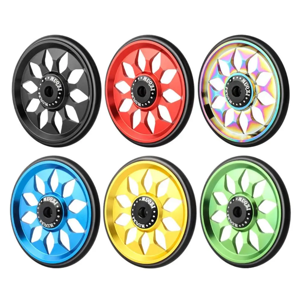 

Aluminum Alloy Bicycle Easywheel 60mm Ceramics Bearing Bike Easy Wheels Upgraded Replacement Bike Auxiliary Wheels Folding Bike