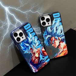 Cute Anime D-Dragons Balls Electroplate Silicone Phone Case for iPhone 14 13 12 11 15 Pro Max Luxury Goku Shockproof Back Cover