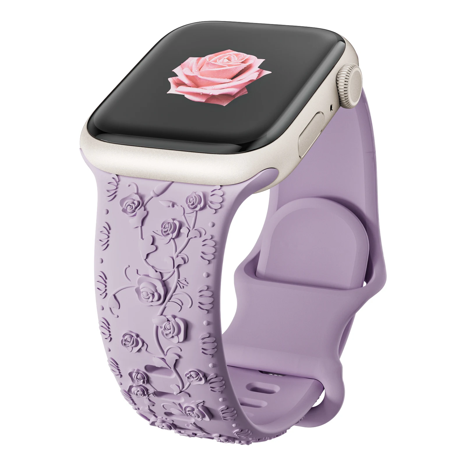 Für Apple Watch Armband 42mm 41 40 45mm 49mm 44mm Blumen-Gravur Armband Correa für iWatch Series 12 11 10 9 7 SE 6 8 Ultra4 – Detail 27