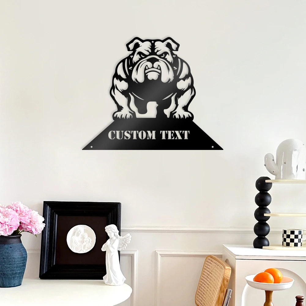 1pc Bully dog funny Custom Name Iron Wall Signs Metal Wall Plaque For Garden Decor