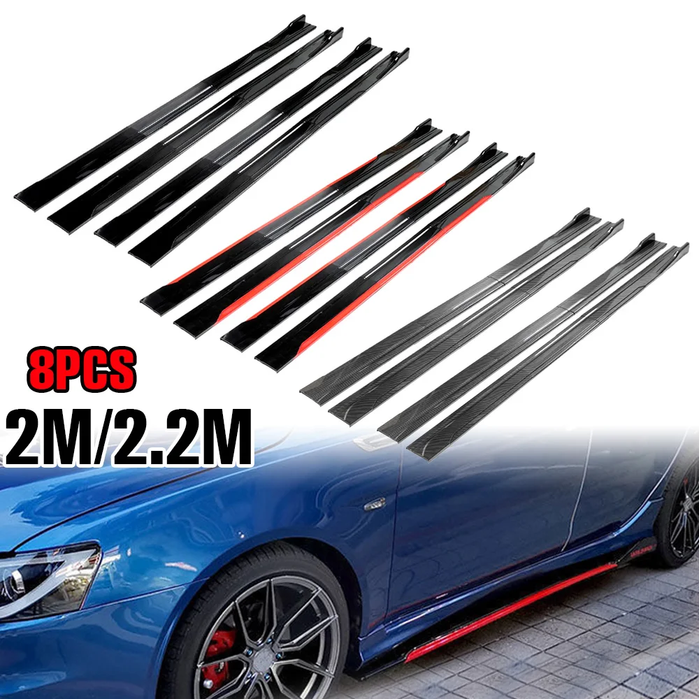 

Universal Side Skirt Extension Rocker Plate Lip 8PCS 2m/2.18m Separator Bumper Universal for BMW Benz Toyota Audi Nissan Honda
