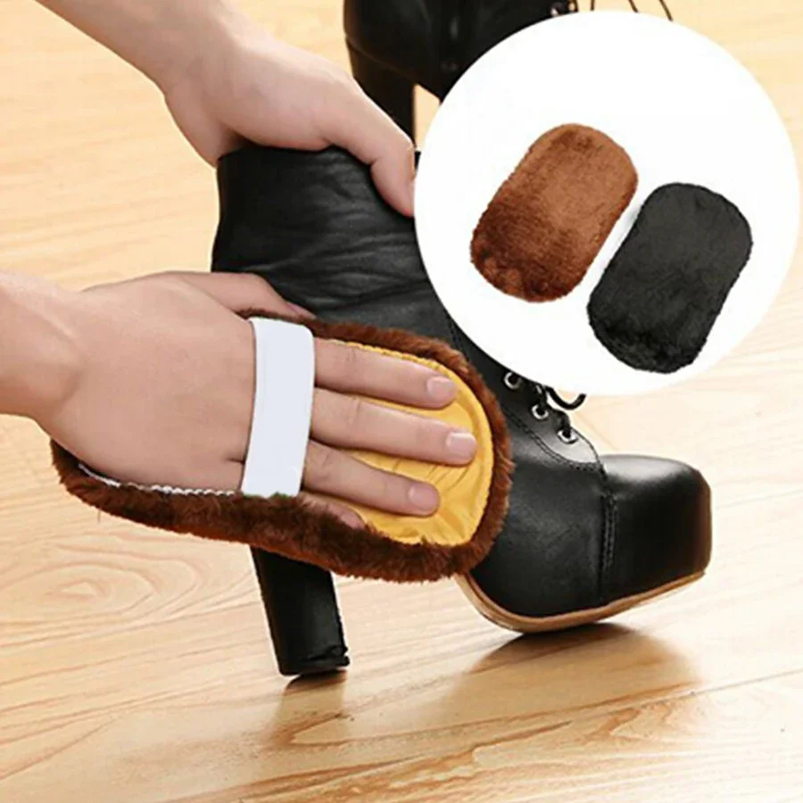 

Shoes Polishing Glove Multifunctional Leather Shoe Polishing Cleaning Cloth Portable Soft Plush Shoes Shine Cloth Handheld