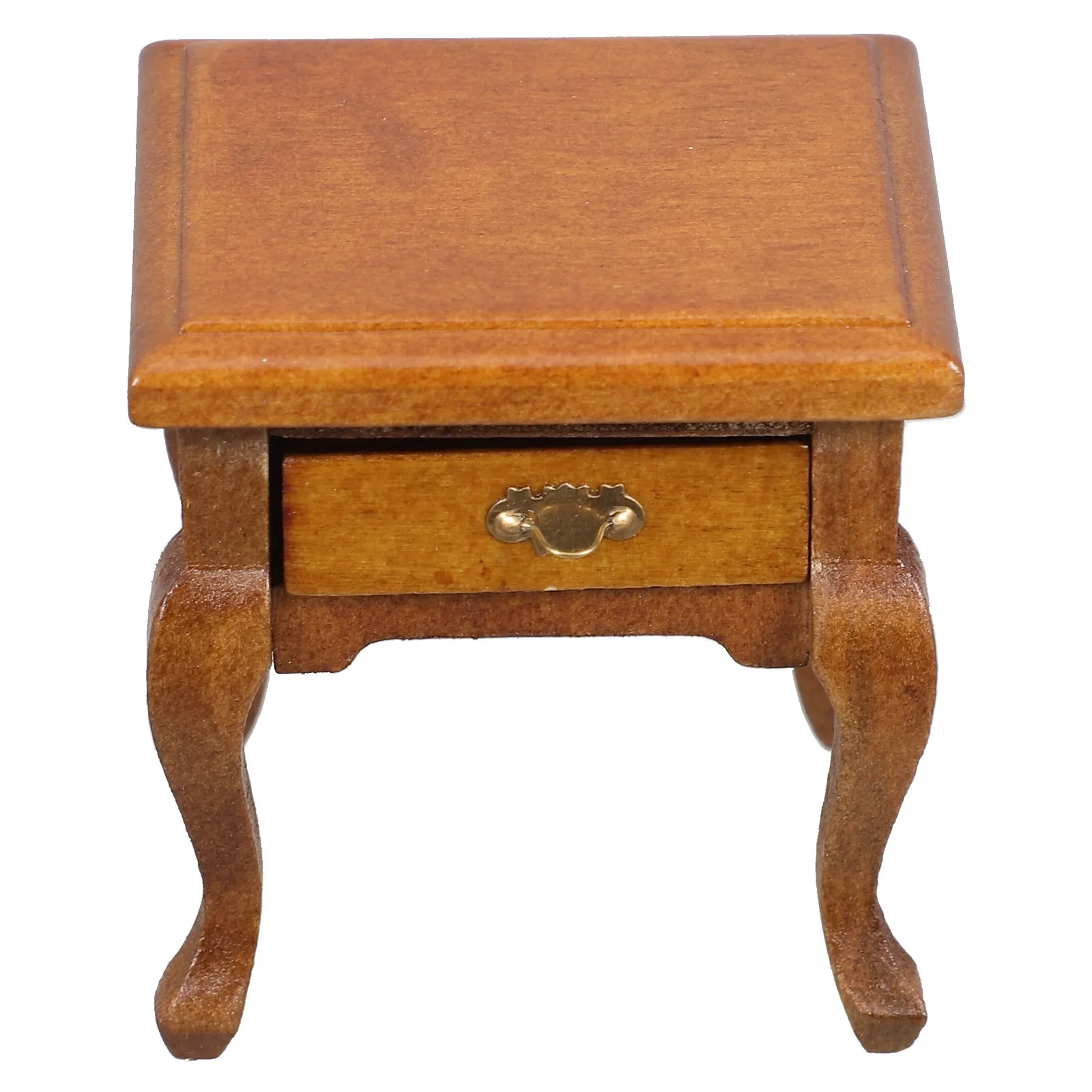 

1:12 Scale Miniature French Country Bedside Table with Functional Drawer for Living Room Bedroom Furniture Accessories
