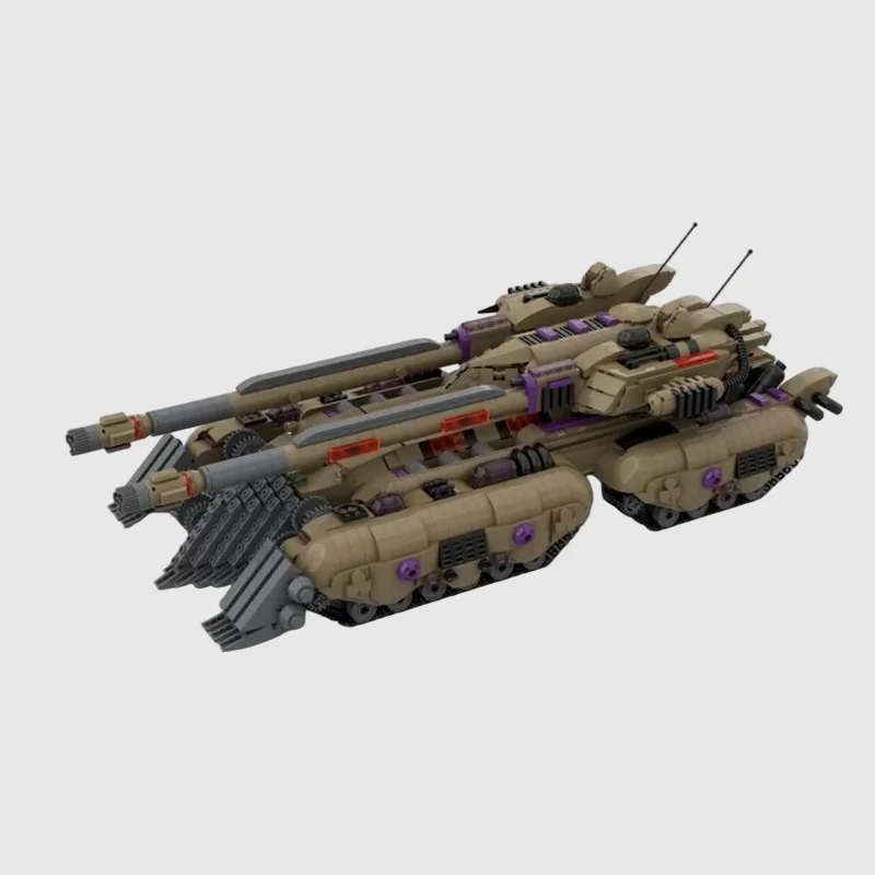 Heavy Defend Tank Model MOC Building Bricks War Equipment Modular Technology Gifts Holiday Assemble Children Toys Suit