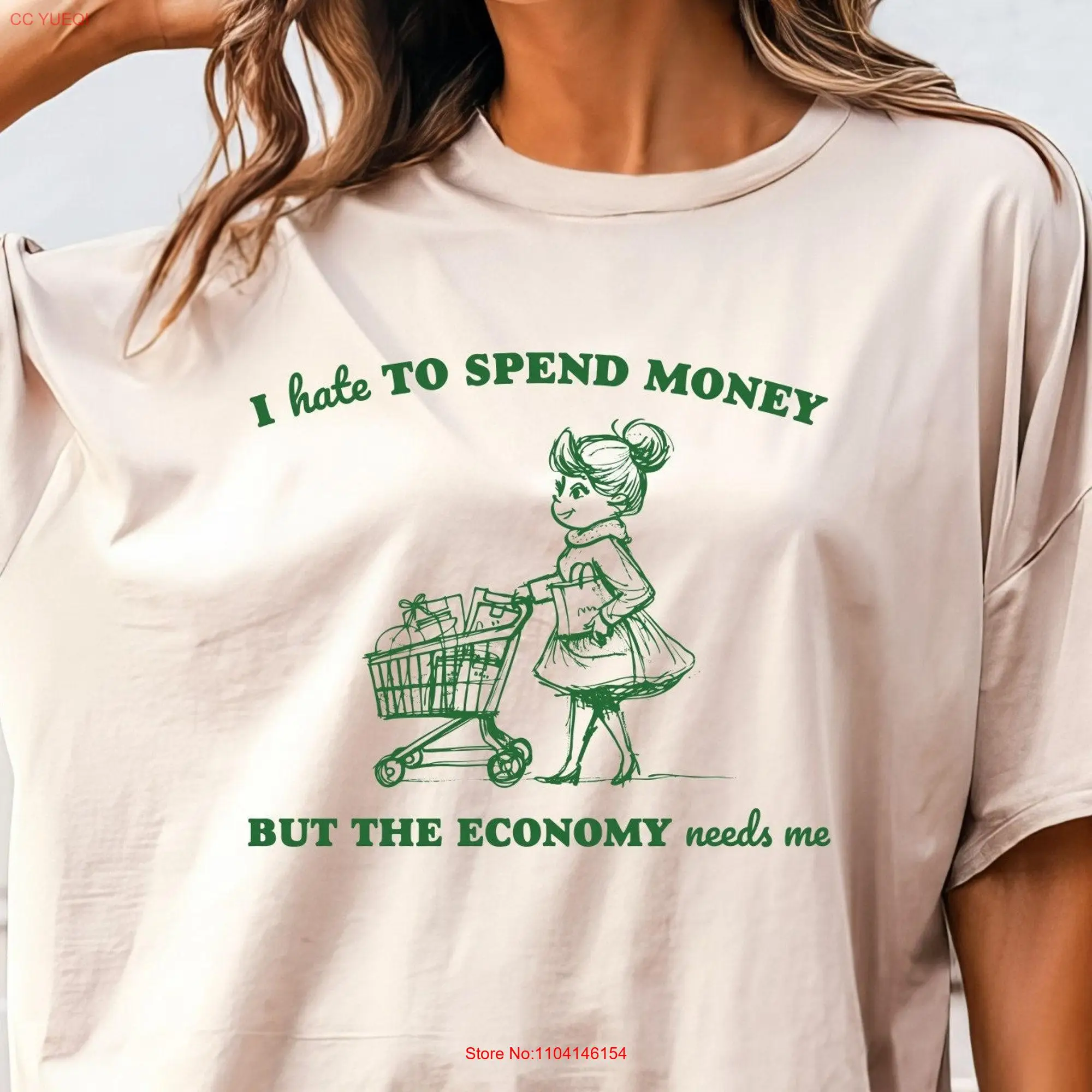 I Hate to Spend Money But the Economy Needs Me T Shirt Retro AdulT Vintage Nostalgia Relaxed Funny  long or short sleeves