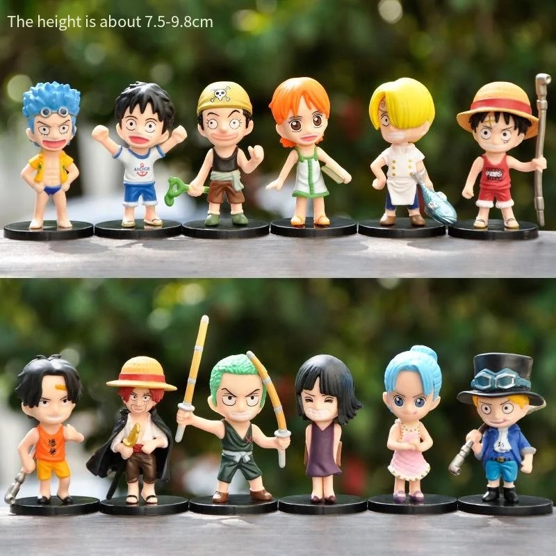 12Pcs/Set Anime One Piece PVC Action Figures Model Dolls Toys Cute Luffy Nami Zoro Collection Full Set Hot Sale Kids Friend Gift