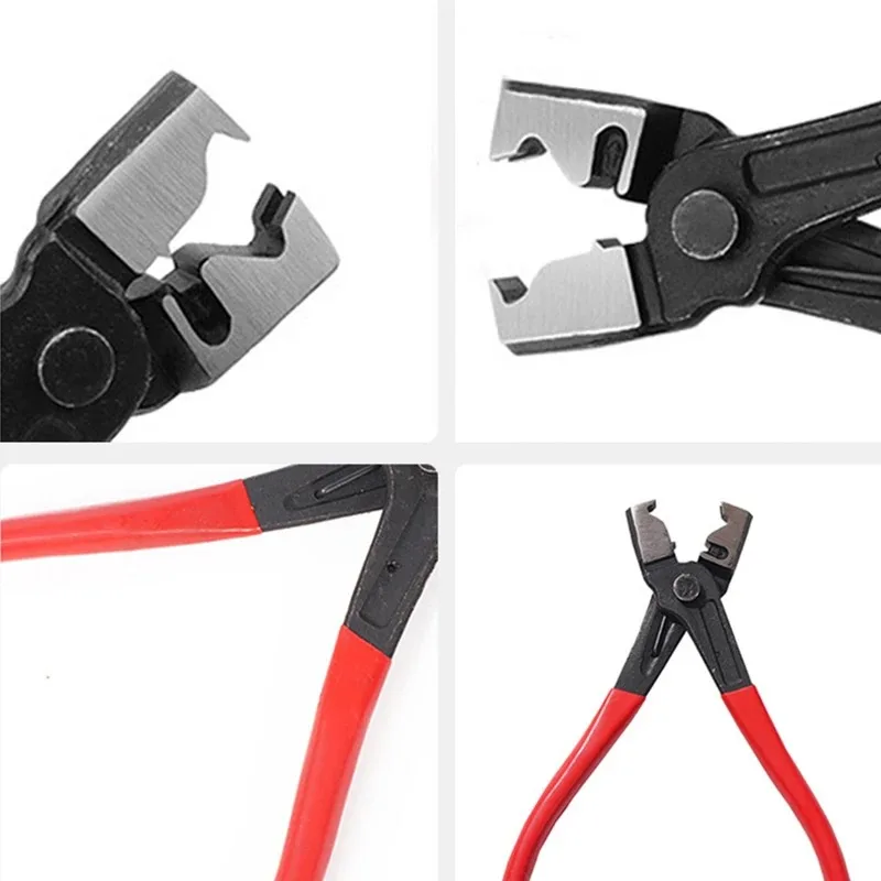 130pcs Stainless Steel Single Ear Stepless Hose Clamps Assortment Box Kit With Plier Crimp Pinch Rings for Securing Pipe Hoses