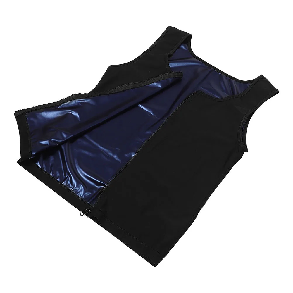 

Men's Zipper Waist Trainer Sauna Sweat Vest Compression Shirt Workout Tank Top Athletic Core Trainer Vest Sauna Suit Shirt