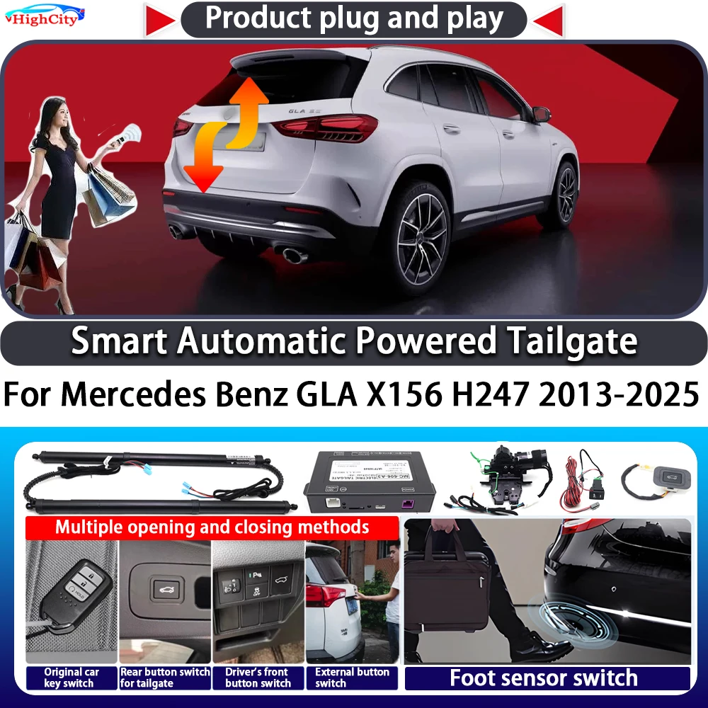 

For Mercedes Benz GLA X156 H247 2013-2025 Smart Automatic Powered Tailgate Key Control Trunk Close Kit Electric Power Tailgate