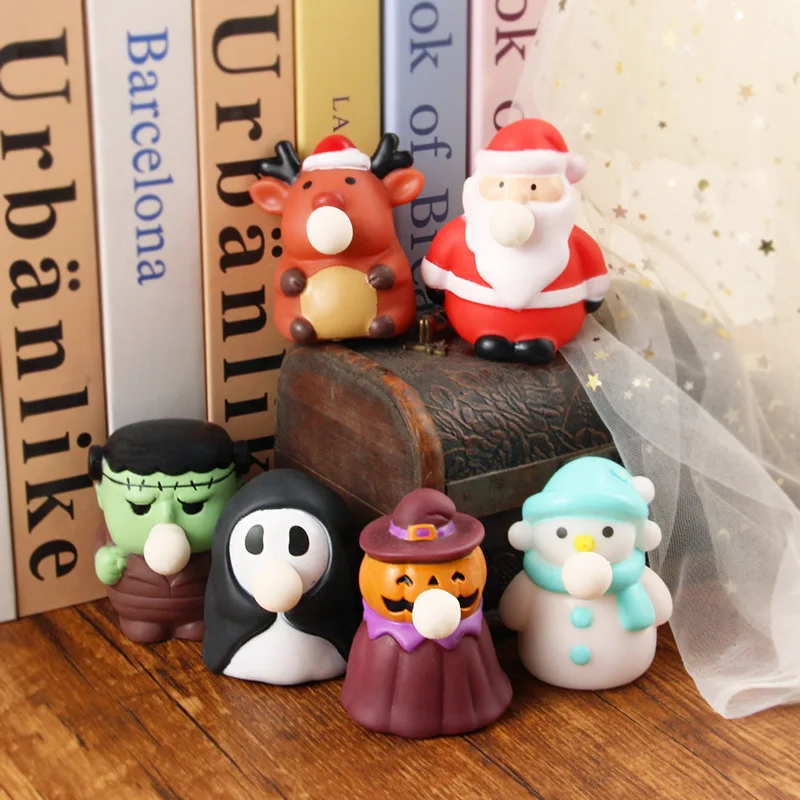 

Christmas Halloween Trick Spoof Spit Bubble Vent Toy Decompression Pinch Le Decompression Artifact Vinyl Children