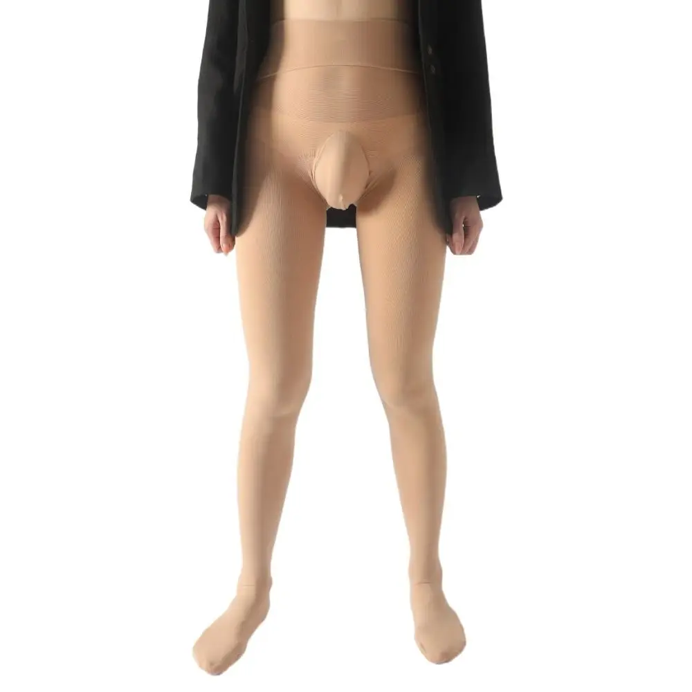 

Модные однотонные мужские эластичные колготки с высокой эластичностью и глубоким промежностью, бесшовные колготки-футляры, нижние брюки, теплые мужские кальсоны