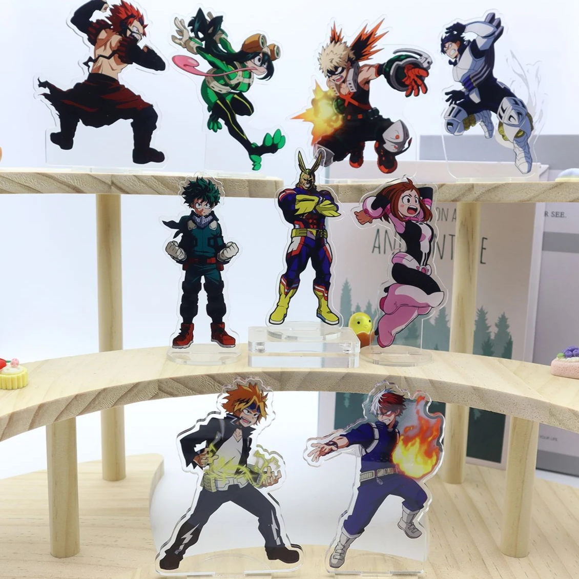 My Hero Academia Acrylic Stand Figure Midoriya Izuku All·Might Anime Peripheral Schoolboy Bedroom Delicate Desktop Ornament New