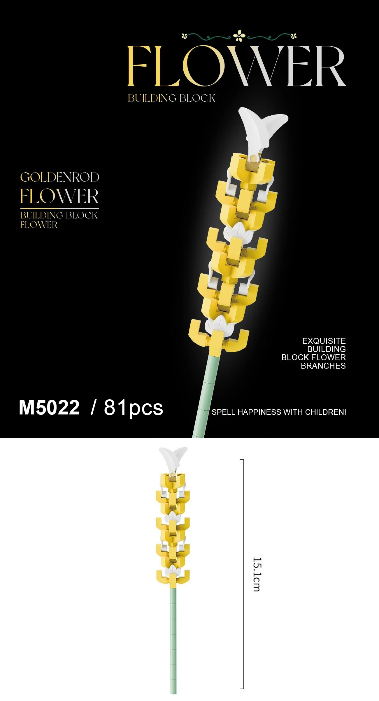 Baustein-Blumenset, DIY-Blumendekorations-Kit, geeignet für Tischdekoration und Raumaccessoires – eine perfekte Geschenkidee – Detail 13