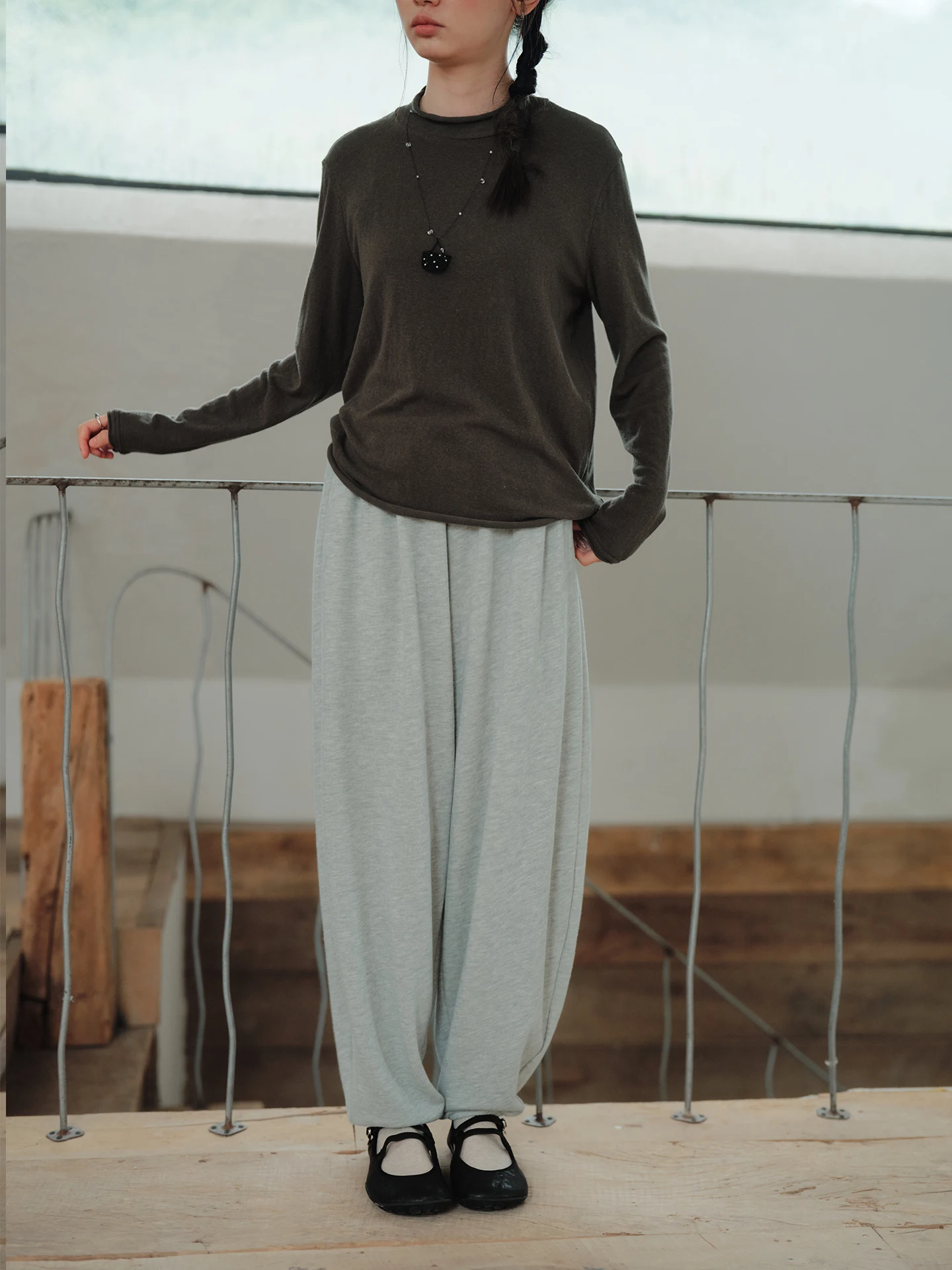 Retro Cotton Lantern Pants Loose Casual Elastic Waist Long Trousers Autumn Women's Comfortable Harlan Pants by Shuo Yu Shan Tian