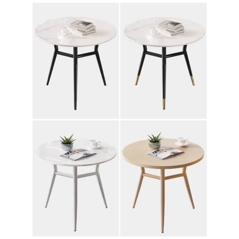 Slate small round table simple Nordic light luxury reception negotiation table balcony small table chairs tulip