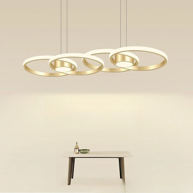 Restaurant chandelier, modern minimalist Nordic style, gold aluminum
