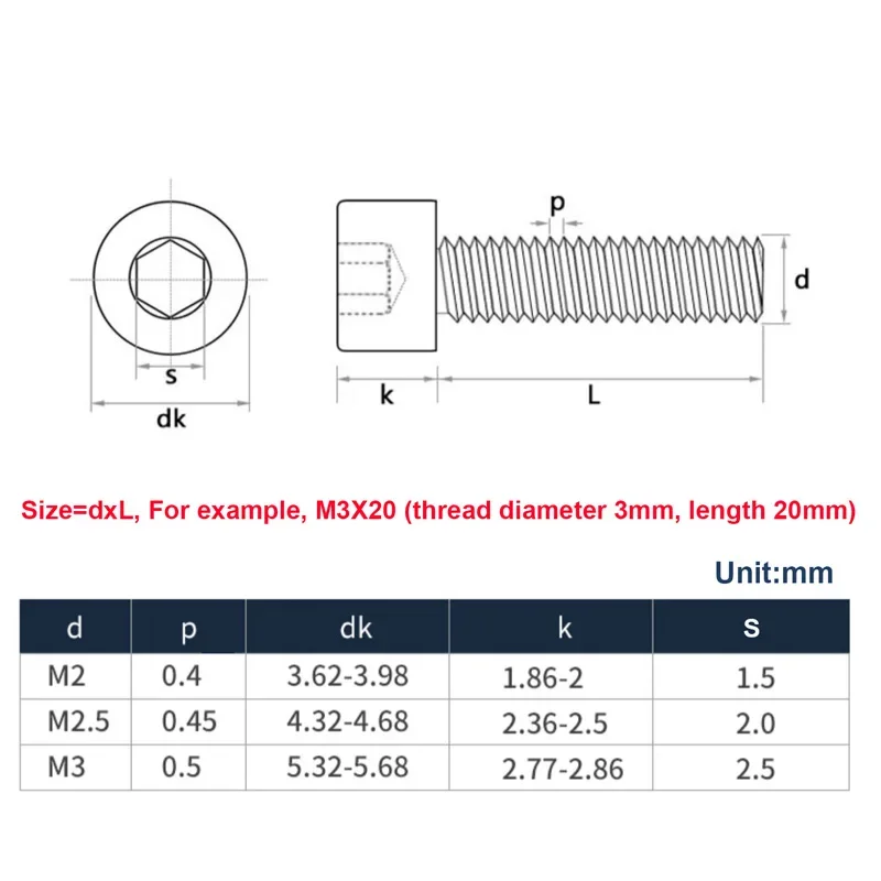 10~50pcs Pure Brass Hex Socket Cap Head Screws M2 M2.5 M3  Allen Key Head Screw Bolt Length 4mm-30mm