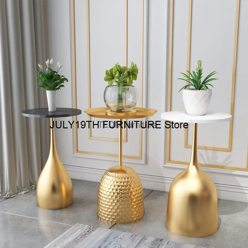 

القهوة الجداول Luxury Creative Small Coffee Table Living Room Sofa Round Table Side Table Bedside Marble Corner Table Nano Gold