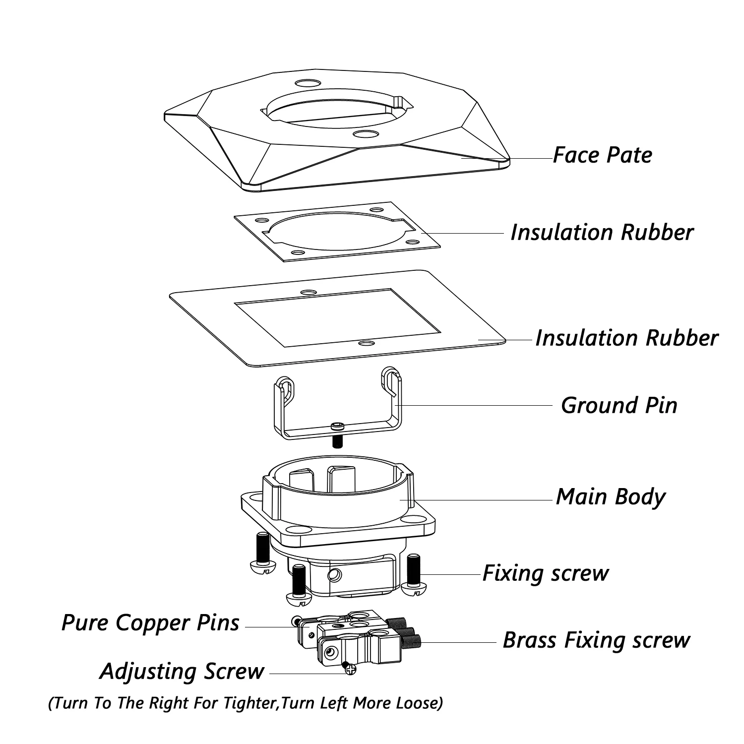 Monosaudio E86+ES3R Pure Copper Rhodium plated Schuko Sockets Wall Socket Plug Power Outlet Schuko Wall Electrical Power Socket